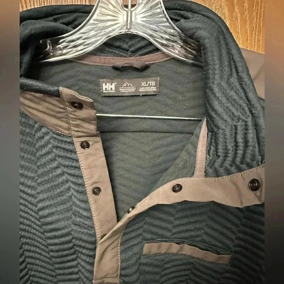 Helly Hansen Men’s Microfleece Quarter Snap Pullover Forest Green/Tan Size XL - Picture 3 of 11